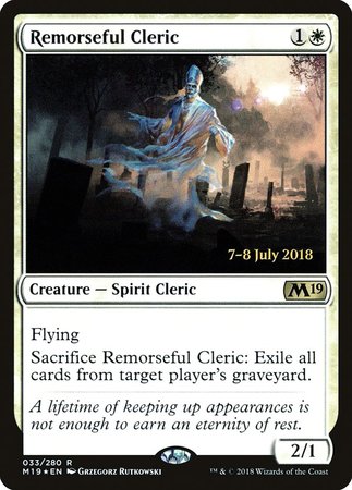 Remorseful Cleric [Core Set 2019 Promos] | Magic Magpie