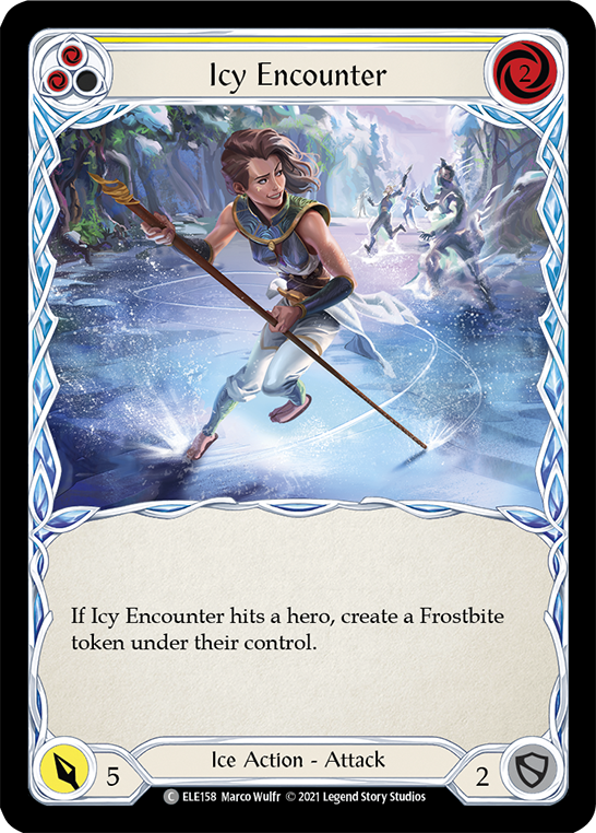 Icy Encounter (Yellow) [ELE158] (Tales of Aria)  1st Edition Rainbow Foil | Magic Magpie