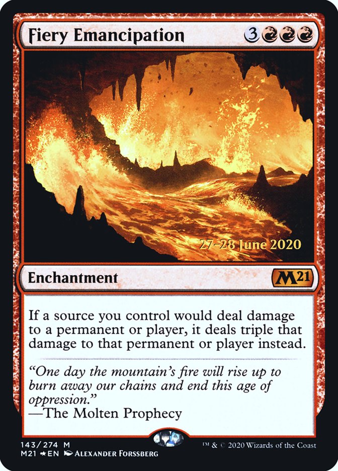 Fiery Emancipation  [Core Set 2021 Prerelease Promos] | Magic Magpie