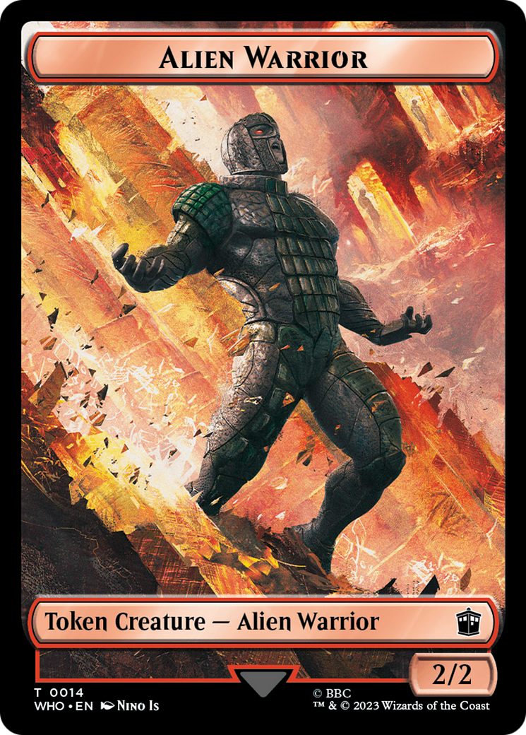 Soldier // Alien Warrior Double-Sided Token [Doctor Who Tokens] | Magic Magpie
