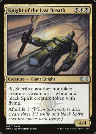 Knight of the Last Breath [Ravnica Allegiance] | Magic Magpie