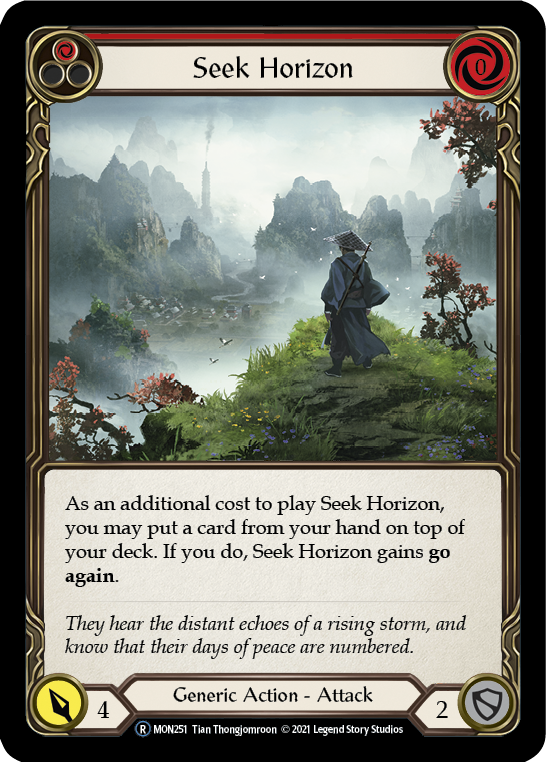 Seek Horizon (Red) (Rainbow Foil) [U-MON251-RF] Unlimited Rainbow Foil | Magic Magpie