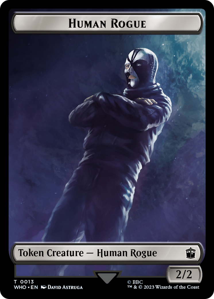 Human Rogue // Clue (0021) Double-Sided Token [Doctor Who Tokens] | Magic Magpie