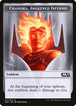 Emblem - Chandra, Awakened Inferno [Core Set 2020 Tokens] | Magic Magpie