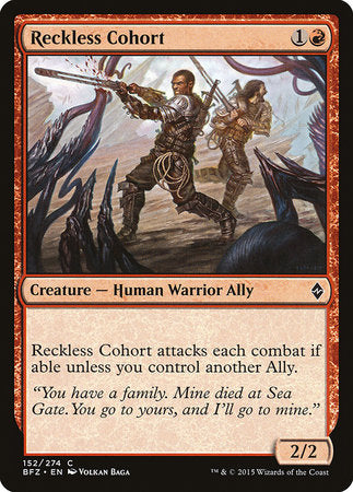 Reckless Cohort [Battle for Zendikar] | Magic Magpie