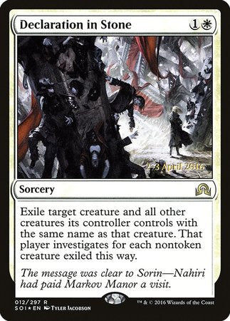 Declaration in Stone [Shadows over Innistrad Promos] | Magic Magpie