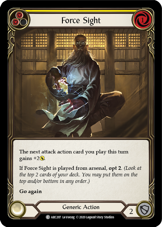 Force Sight (Yellow) [U-ARC207] Unlimited Rainbow Foil | Magic Magpie