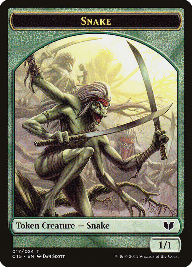 Snake (017) // Saproling Double-Sided Token [Commander 2015 Tokens] | Magic Magpie