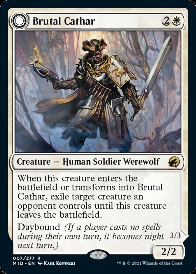 Brutal Cathar // Moonrage Brute [Innistrad: Midnight Hunt] | Magic Magpie