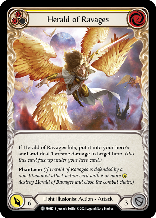 Herald of Ravages (Yellow) [MON018] 1st Edition Normal | Magic Magpie