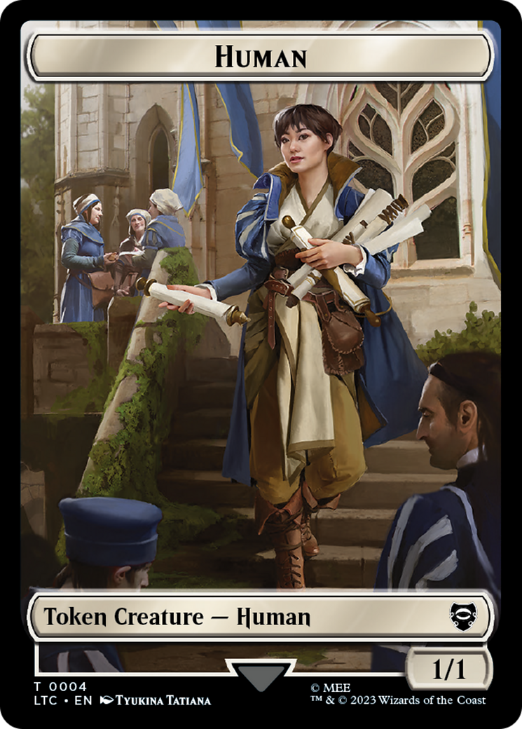 Human Knight // Human Double-Sided Token [The Lord of the Rings: Tales of Middle-Earth Commander Tokens] | Magic Magpie