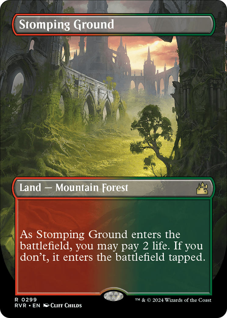 Stomping Ground (Borderless) [Ravnica Remastered] | Magic Magpie