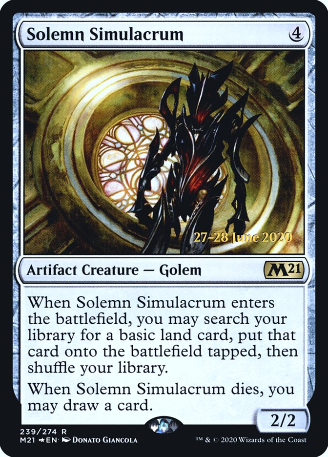 Solemn Simulacrum  [Core Set 2021 Prerelease Promos] | Magic Magpie