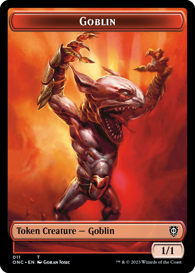 Rebel // Goblin Double-Sided Token [Phyrexia: All Will Be One Commander Tokens] | Magic Magpie