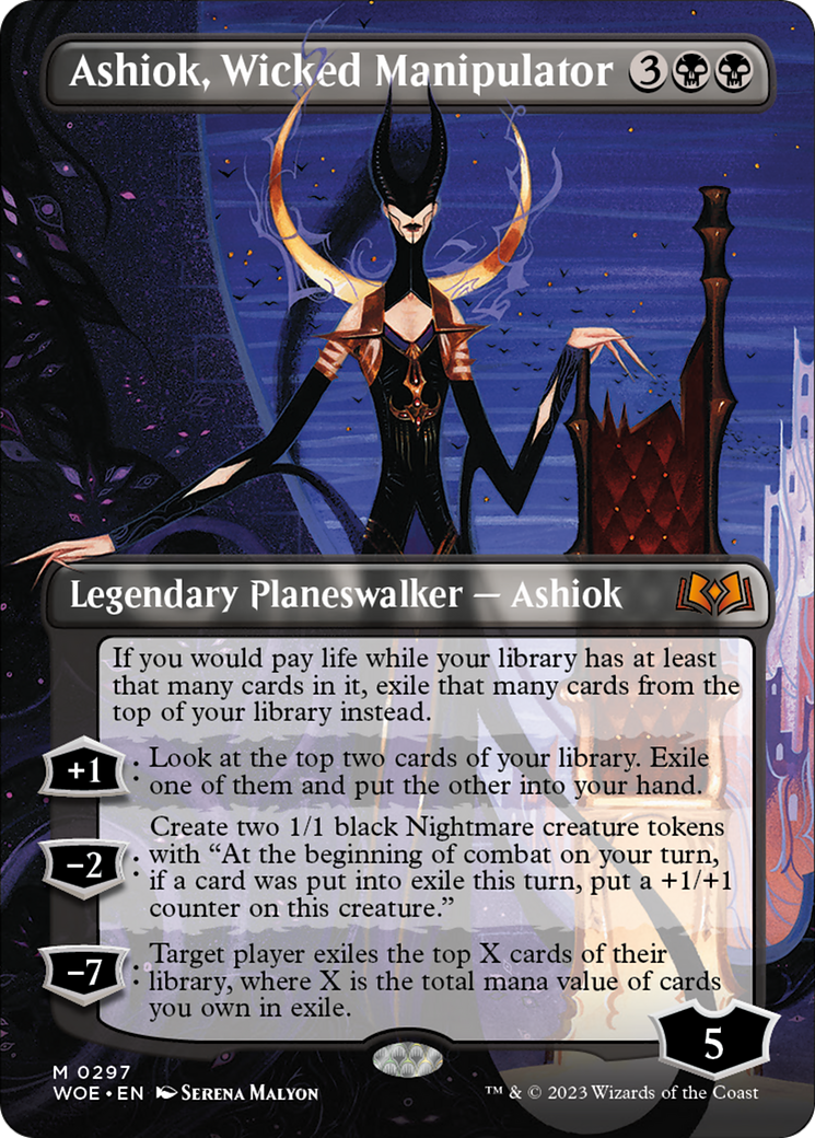 Ashiok, Wicked Manipulator (Borderless Alternate Art) [Wilds of Eldraine] | Magic Magpie