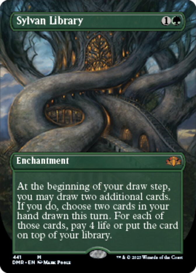 Sylvan Library (Borderless Alternate Art) [Dominaria Remastered] | Magic Magpie