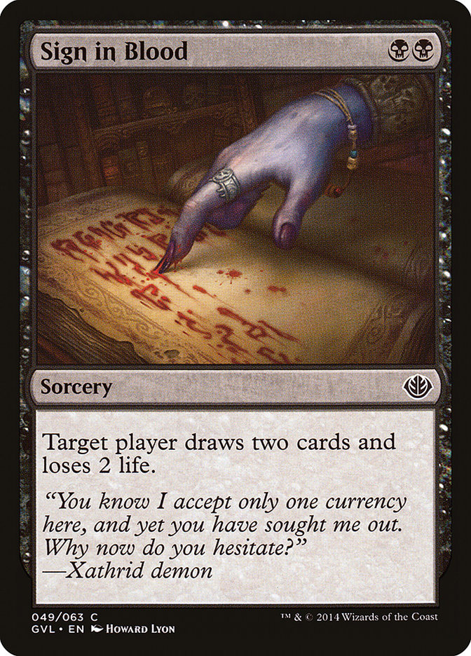 Sign in Blood (Garruk vs. Liliana) [Duel Decks Anthology] | Magic Magpie