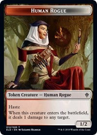 Human Rogue // Food (18) Double-sided Token [Throne of Eldraine Tokens] | Magic Magpie