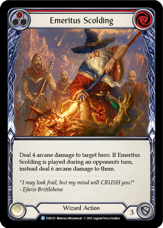 Emeritus Scolding (Red) [EVR125] (Everfest)  1st Edition Rainbow Foil | Magic Magpie