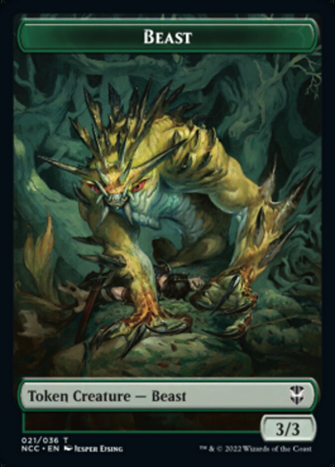 Plant // Beast Double-sided Token [Streets of New Capenna Commander Tokens] | Magic Magpie