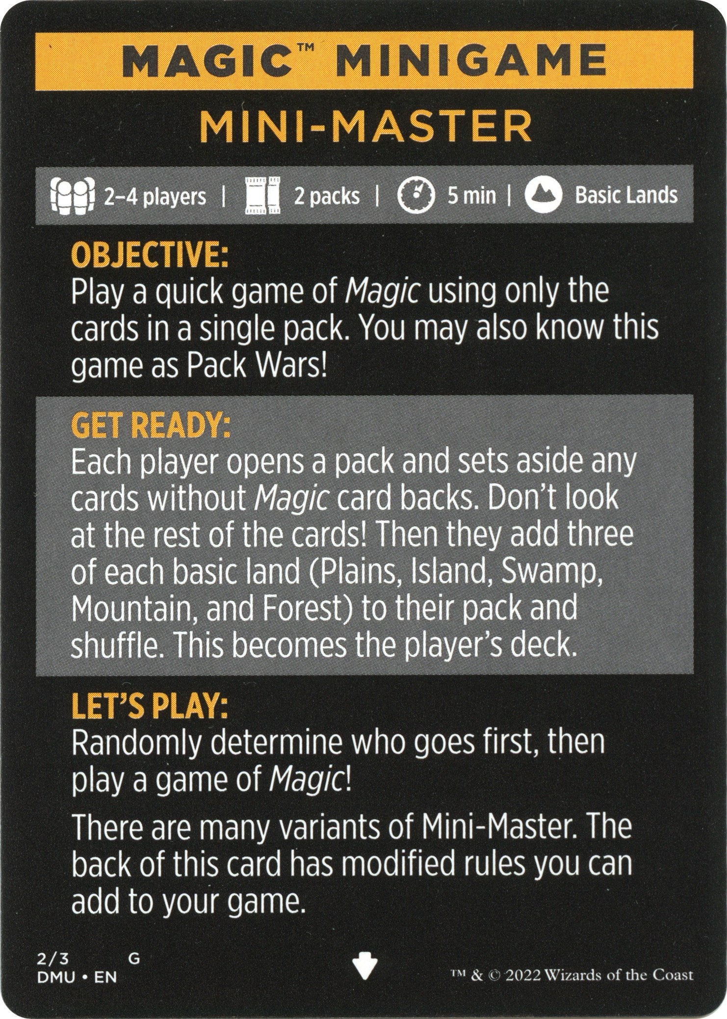 Mini-Master (Magic Minigame) [Dominaria United Minigame] | Magic Magpie