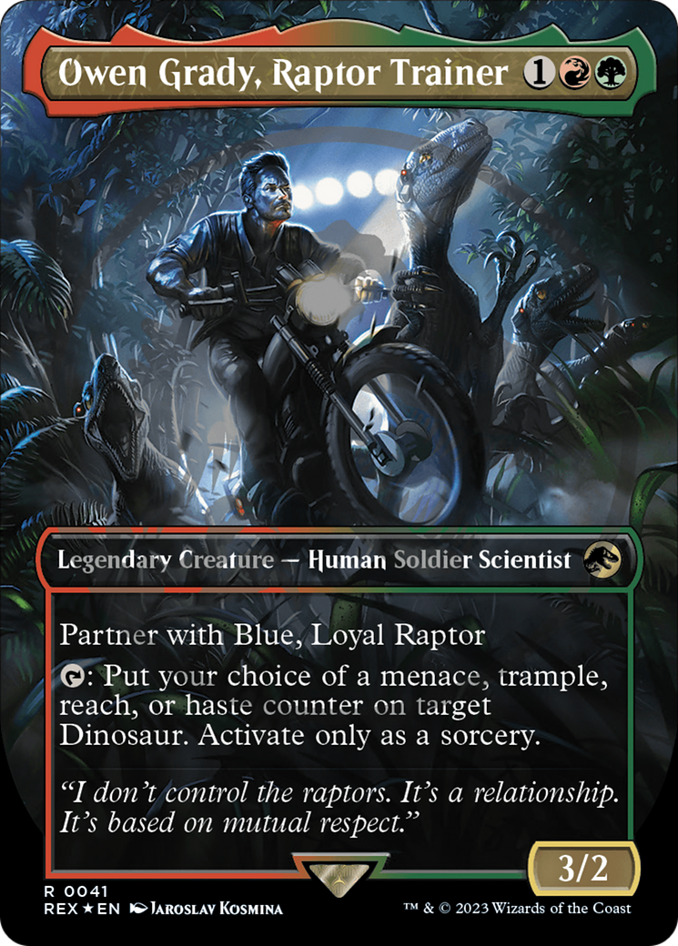 Owen Grady, Raptor Trainer Emblem (Borderless) [Jurassic World Collection Tokens] | Magic Magpie