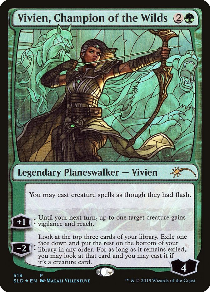 Vivien, Champion of the Wilds (Stained Glass) [Secret Lair Drop Promos] | Magic Magpie