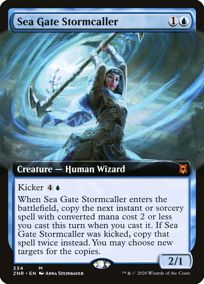 Sea Gate Stormcaller (Extended Art) [Zendikar Rising] | Magic Magpie
