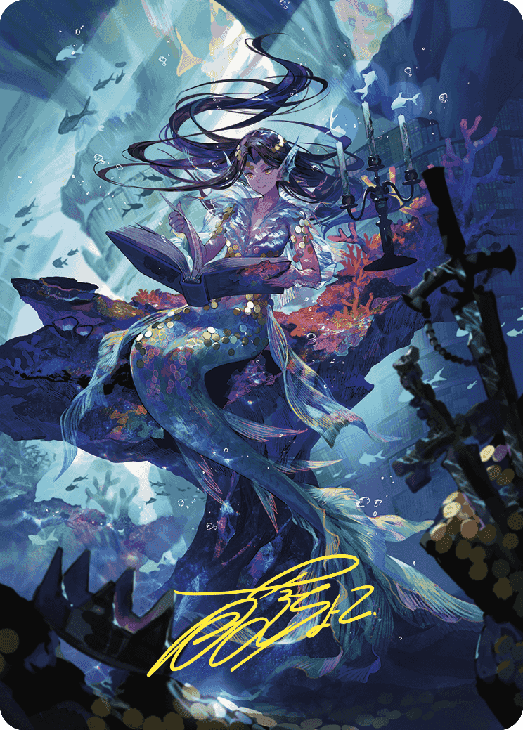 Rhystic Study Art Card (Gold-Stamped Signature) [Wilds of Eldraine Art Series] | Magic Magpie
