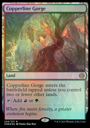 Copperline Gorge [Phyrexia: All Will Be One Prerelease Promos] | Magic Magpie