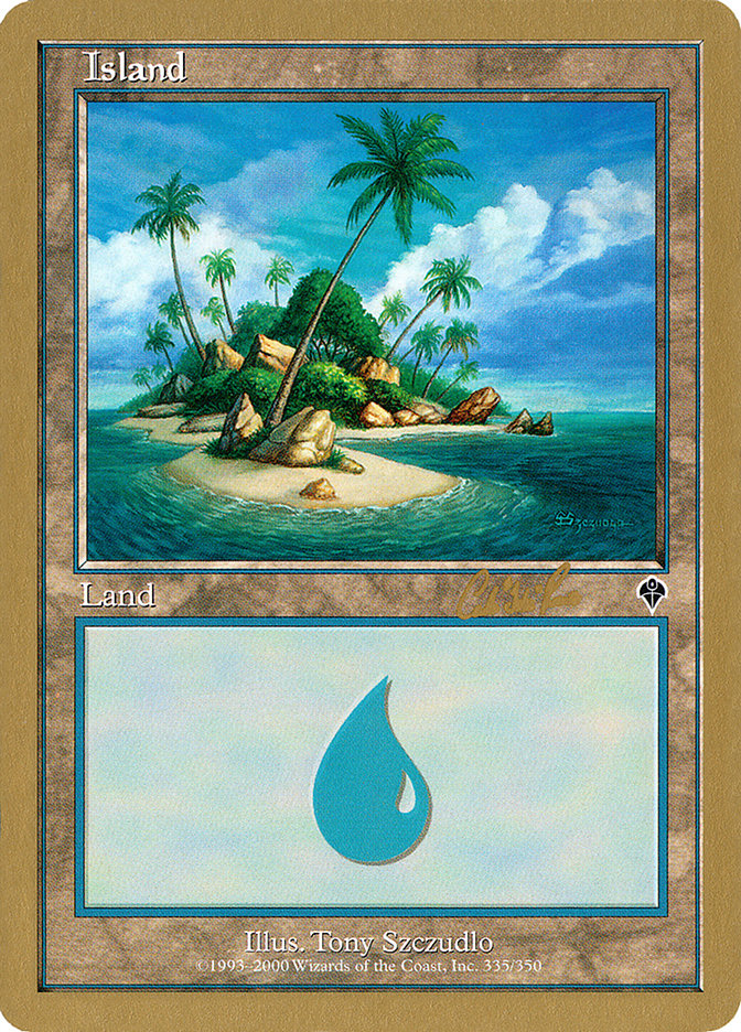 Island (cr335a) (Carlos Romao) [World Championship Decks 2002] | Magic Magpie