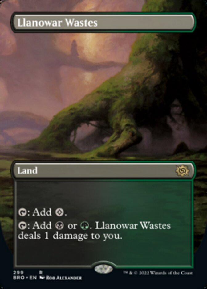 Llanowar Wastes (Borderless Alternate Art) [The Brothers' War] | Magic Magpie