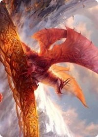 Goldspan Dragon Art Card [Kaldheim: Art Series] | Magic Magpie