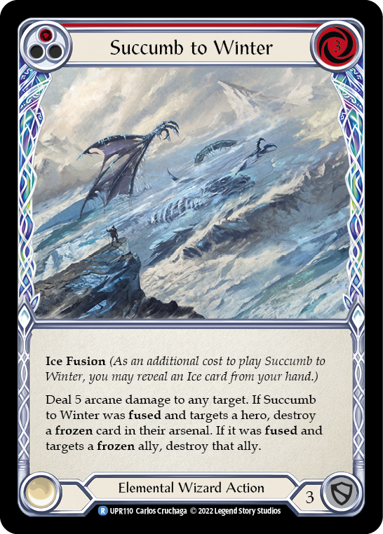 Succumb to Winter (Red) [UPR110] (Uprising)  Rainbow Foil | Magic Magpie