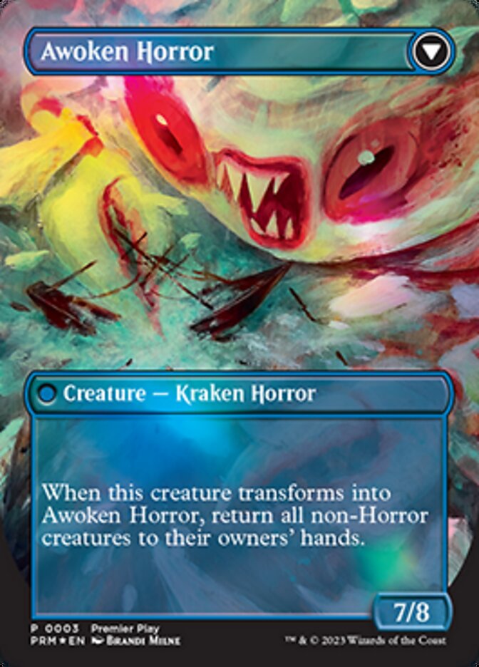 Thing in the Ice // Awoken Horror (Borderless Alternate Art) [Regional Championship Qualifiers 2023] | Magic Magpie