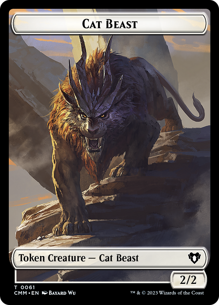 Cleric // Cat Beast Double-Sided Token [Commander Masters Tokens] | Magic Magpie