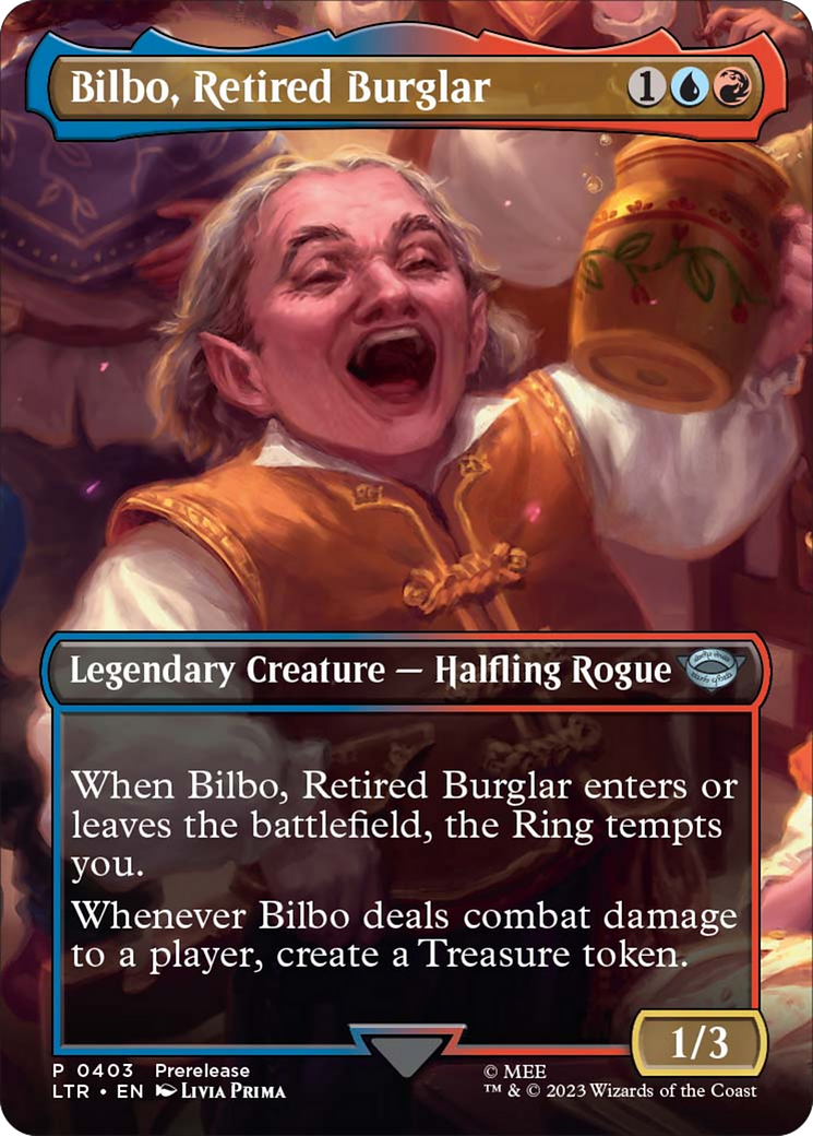 Bilbo, Retired Burglar (Borderless Alternate Art) [The Lord of the Rings: Tales of Middle-Earth] | Magic Magpie