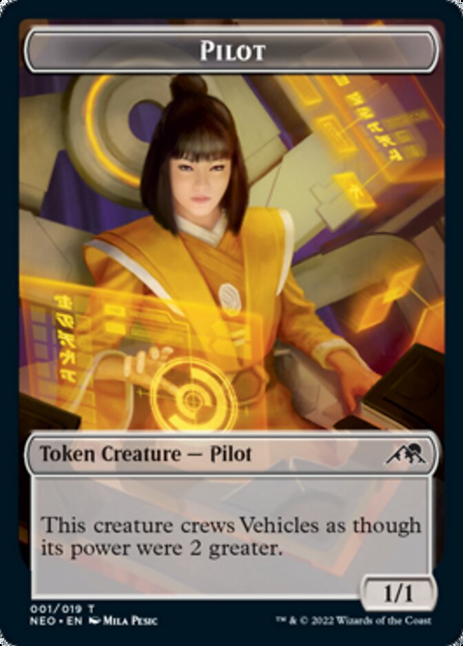 Spirit (002) // Pilot Double-sided Token [Kamigawa: Neon Dynasty Tokens] | Magic Magpie