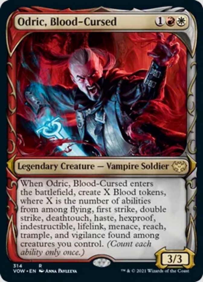 Odric, Blood-Cursed (Showcase Fang Frame) [Innistrad: Crimson Vow] | Magic Magpie