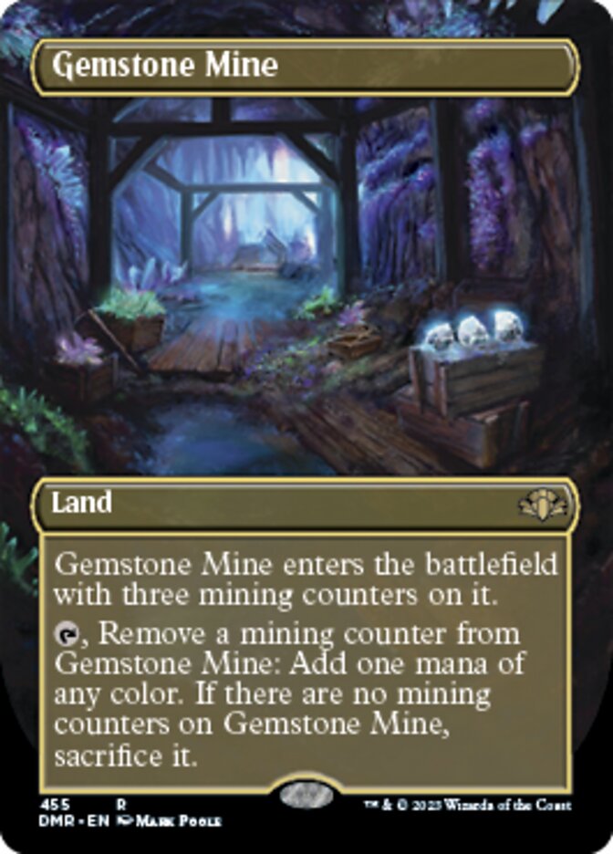 Gemstone Mine (Borderless Alternate Art) [Dominaria Remastered] | Magic Magpie