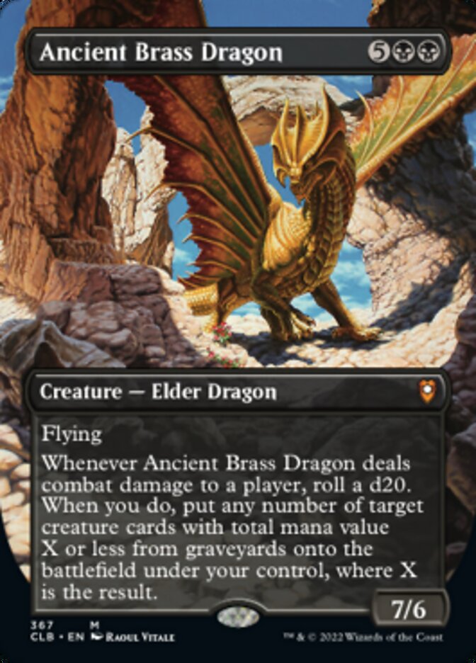 Ancient Brass Dragon (Borderless Alternate Art) [Commander Legends: Battle for Baldur's Gate] | Magic Magpie