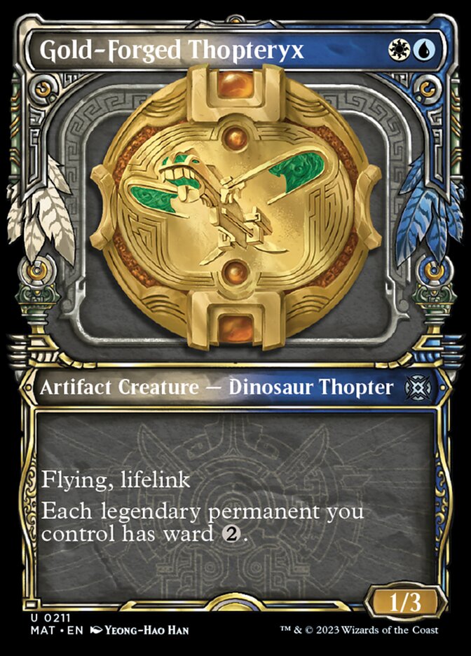 Gold-Forged Thopteryx (Showcase Halo Foil) [March of the Machine: The Aftermath] | Magic Magpie