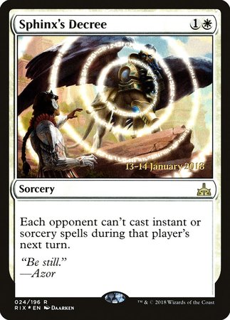 Sphinx's Decree [Rivals of Ixalan Promos] | Magic Magpie