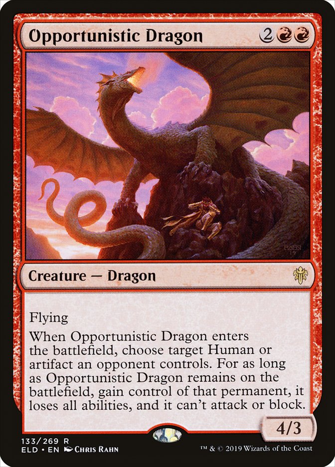 Opportunistic Dragon [Throne of Eldraine] | Magic Magpie