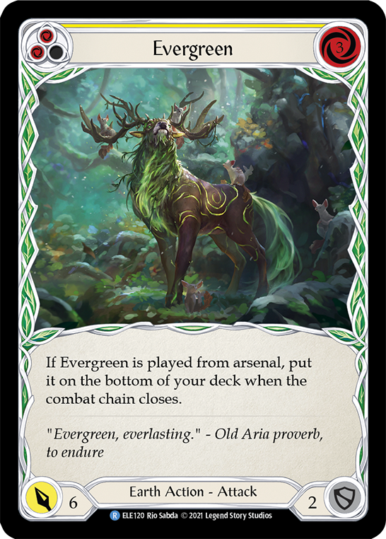 Evergreen (Yellow) [ELE120] (Tales of Aria)  1st Edition Rainbow Foil | Magic Magpie