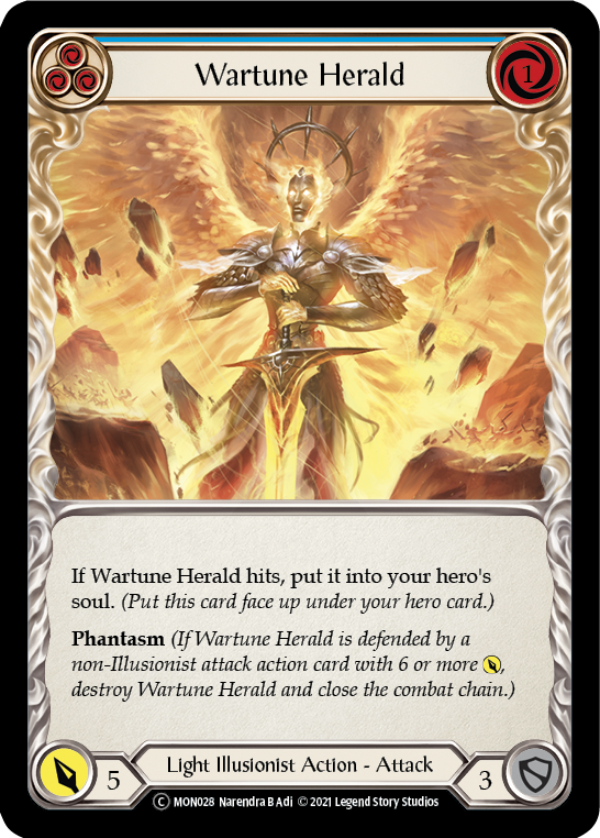 Wartune Herald (Blue) (Rainbow Foil) [U-MON028-RF] Unlimited Rainbow Foil | Magic Magpie