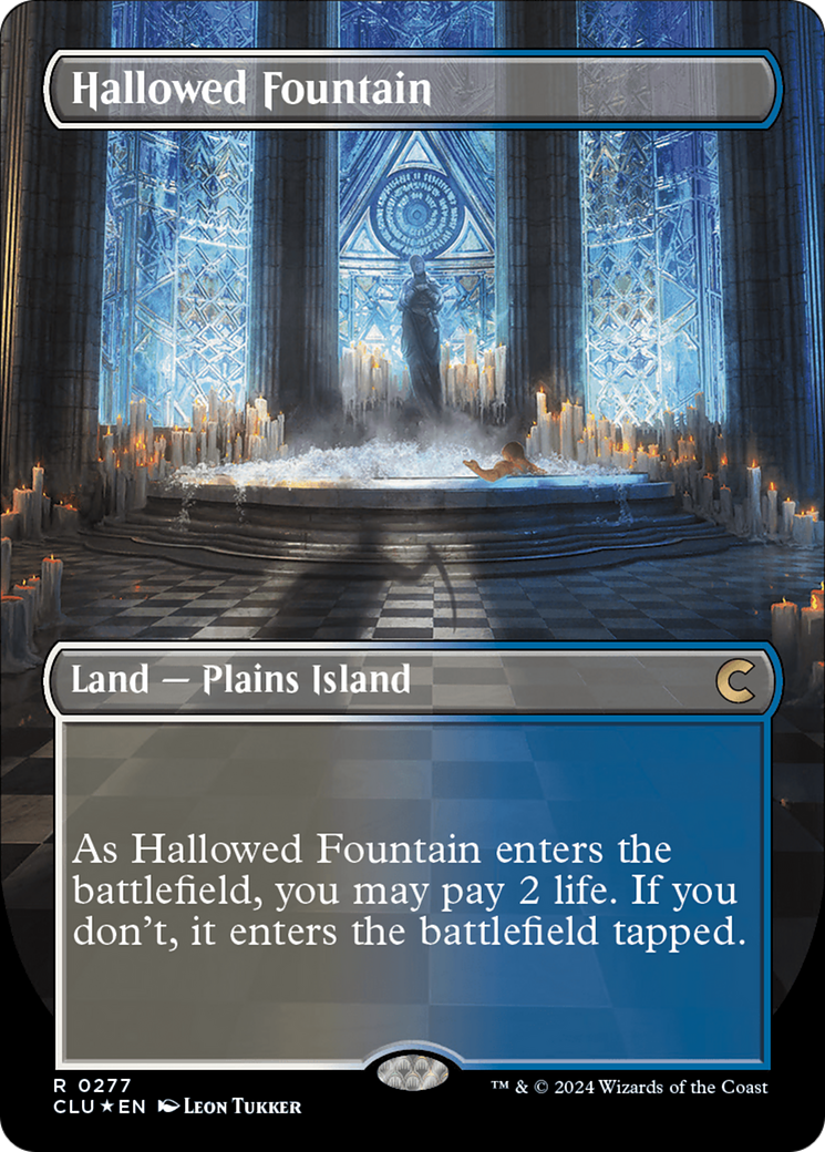 Hallowed Fountain (Borderless) [Ravnica: Clue Edition] | Magic Magpie