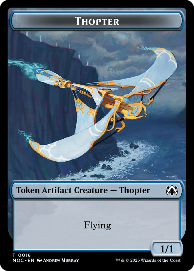 Thopter // Gold Double-Sided Token [March of the Machine Commander Tokens] | Magic Magpie