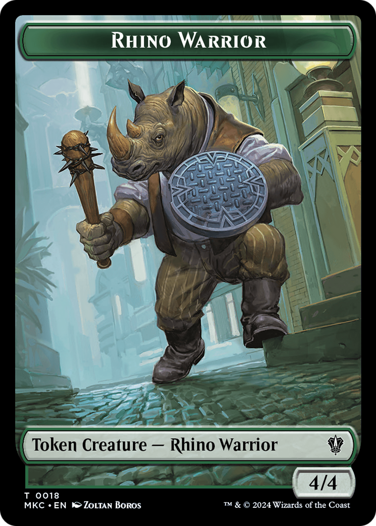 Thopter // Rhino Warrior Double-Sided Token [Murders at Karlov Manor Commander Tokens] | Magic Magpie