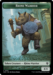 Thopter // Rhino Warrior Double-Sided Token [Murders at Karlov Manor Commander Tokens] | Magic Magpie